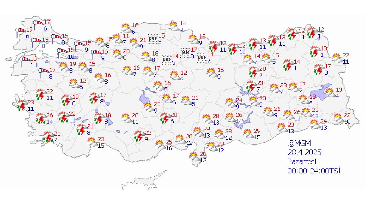 28 Nisan 2025 Türkiye geneli hava durumu raporu yayınlandı! Ankara, İzmir ve İstanbul'da beklenen sıcaklıklar... 1