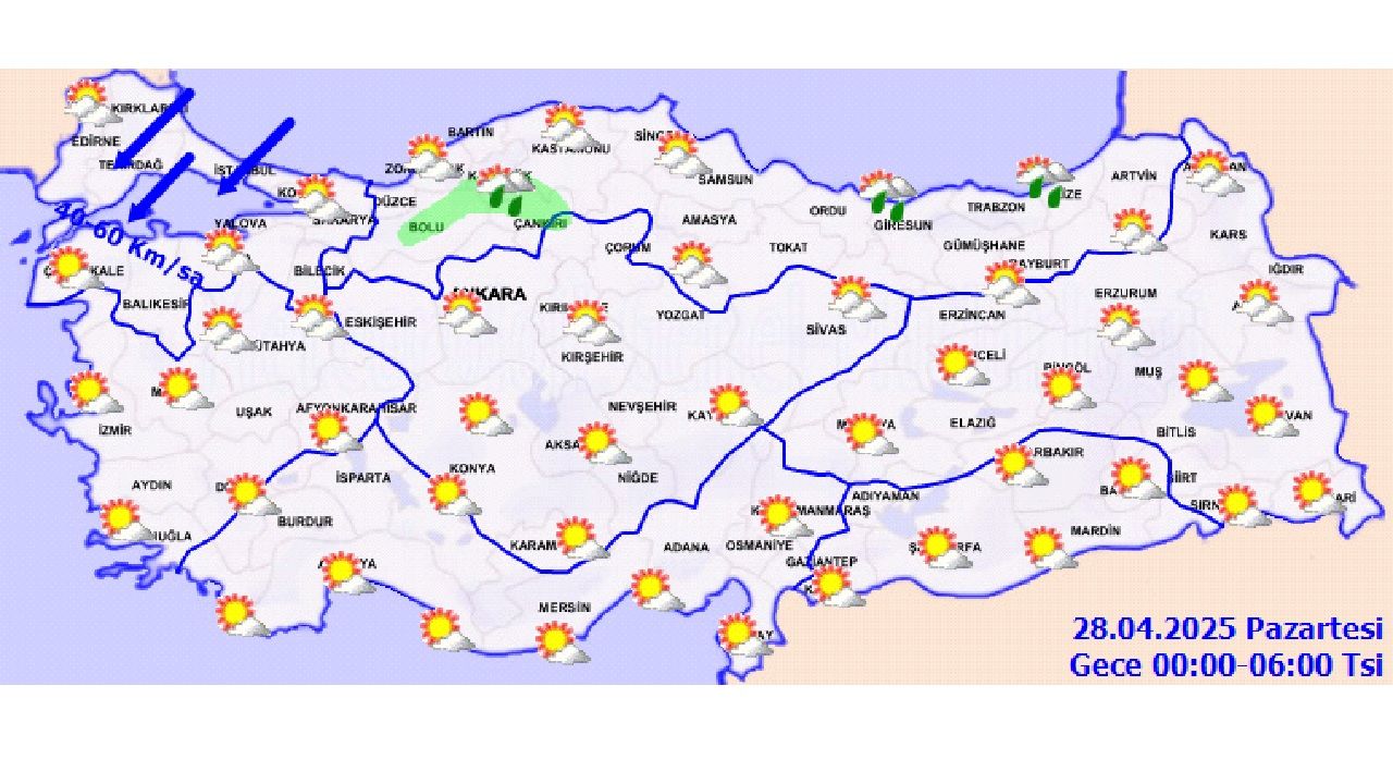 28 Nisan 2025 Türkiye geneli hava durumu raporu yayınlandı! Ankara, İzmir ve İstanbul'da beklenen sıcaklıklar... 2