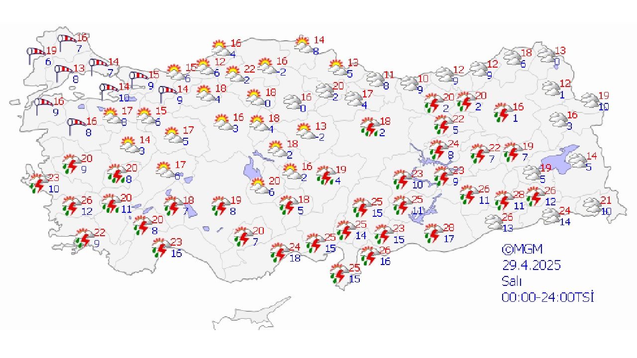 29 Nisan 2025 Meteoroloji'den rapor geldi! Yurt genelinde hava durumu nasıl olacak? 2