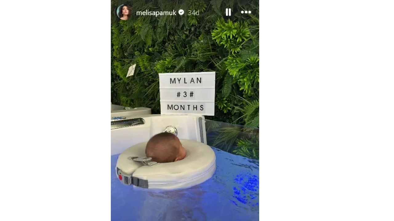 Melisa Aslı Pamuk ve Yusuf Yazıcı'nın bebeği Mylan 3 aylık oldu! İşte ilk kare... 5