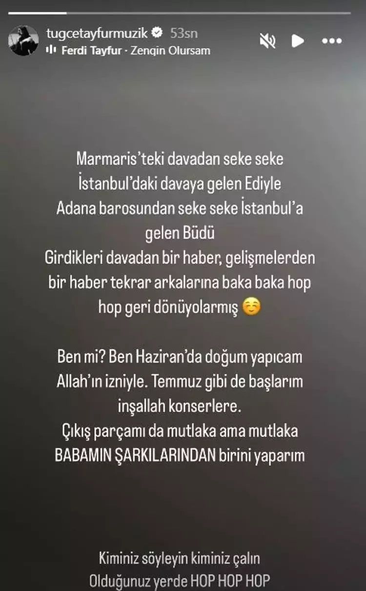 Ferdi Tayfur'un vasiyet davasının ardından Tuğçe Tayfur'dan imalı paylaşım! 9