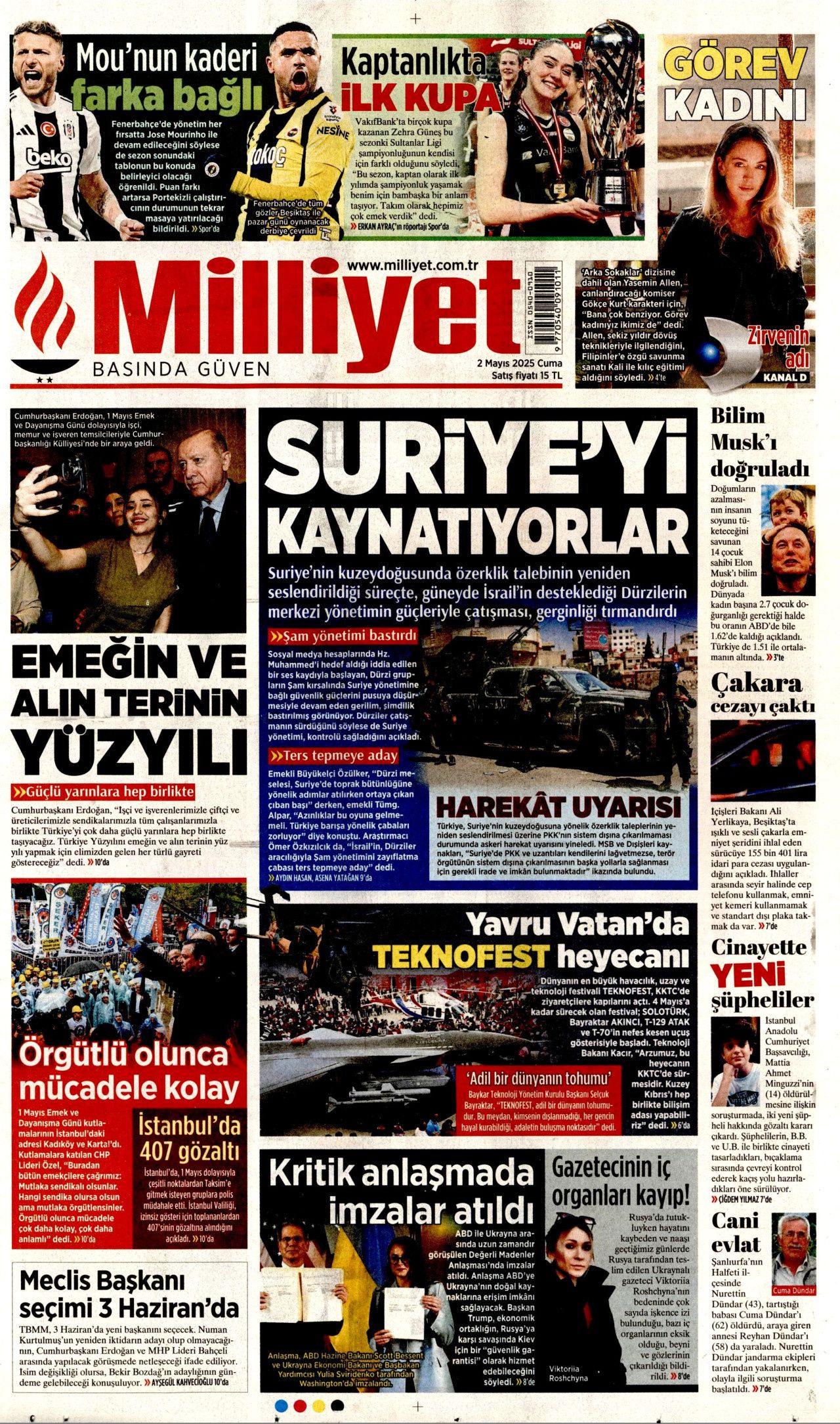 Suriye'yi kaynatıyorlar! Harekat uyarısı... 2 Mayıs Cuma gazete manşetleri! 1