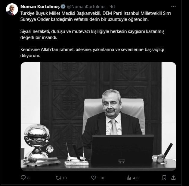 Siyasilerden, Sırrı Süreyya Önder için başsağlığı mesajları... "Türkiye idealine katkı sunma gayretiyle daima hatırlanacaktır" 3