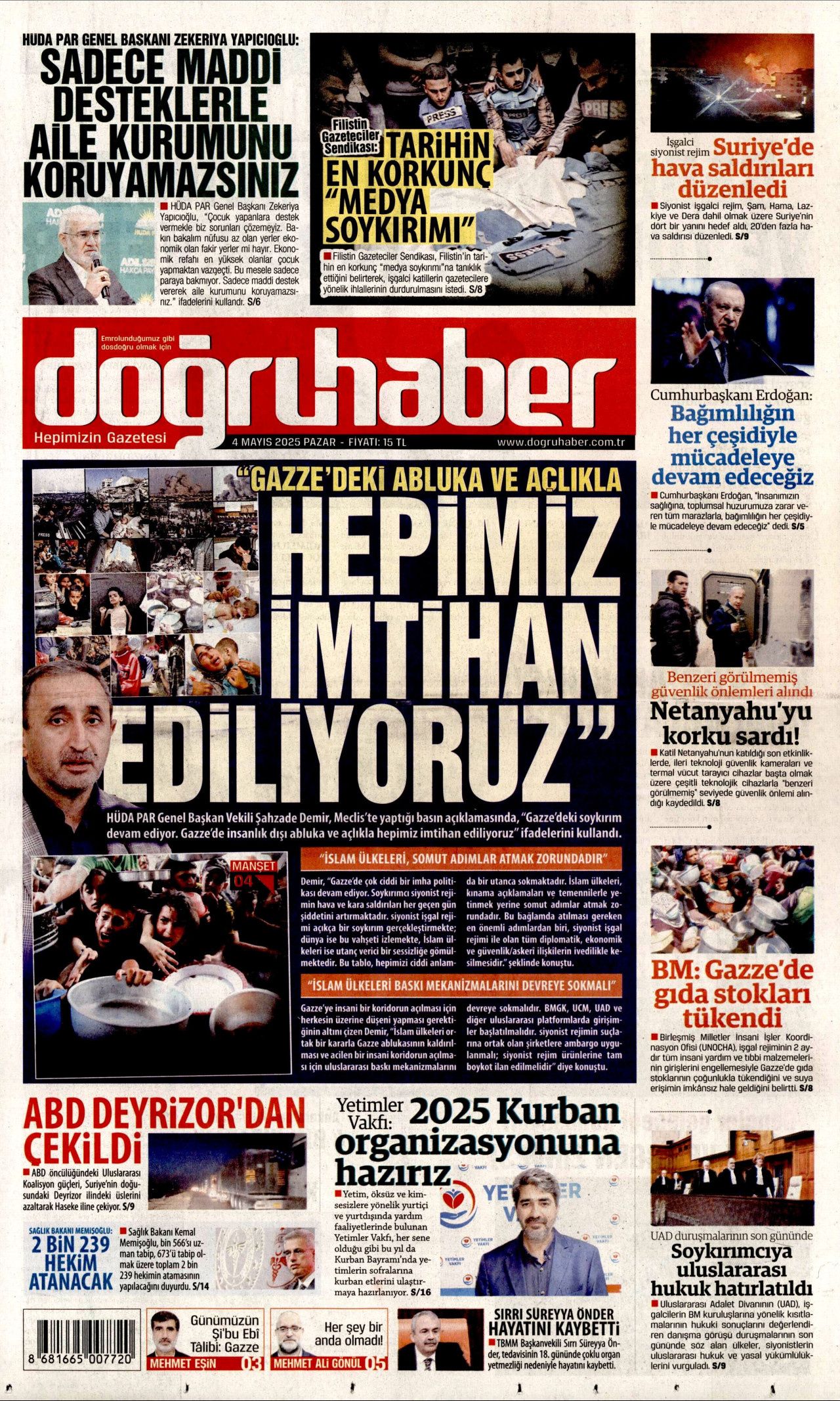 Cumhurbaşkanı Erdoğan'ın KKTC'deki tarihi sözleri gazete manşetlerinde 14