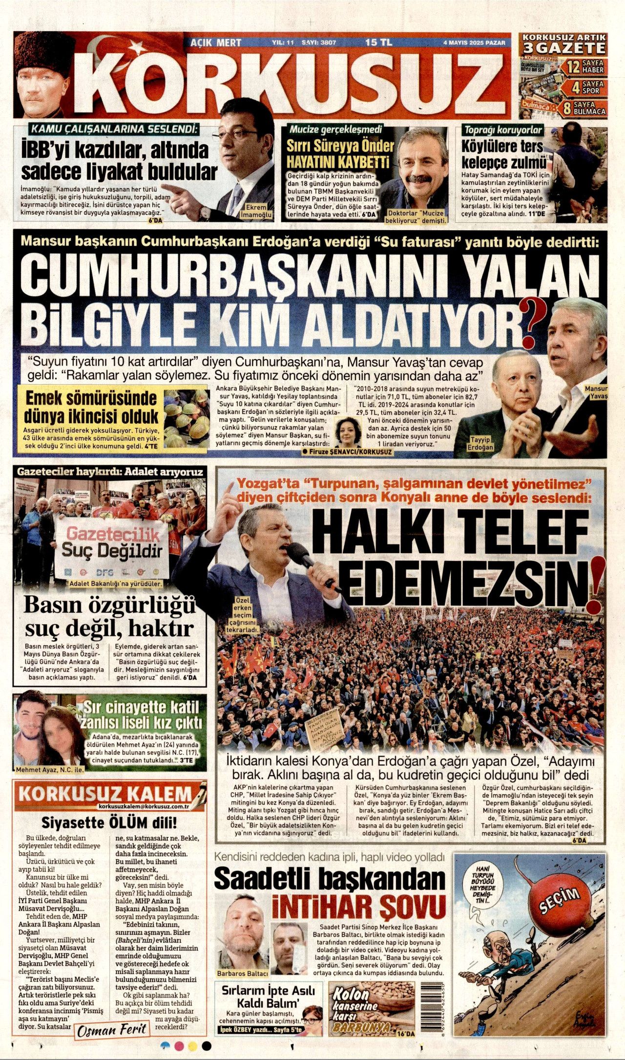 Cumhurbaşkanı Erdoğan'ın KKTC'deki tarihi sözleri gazete manşetlerinde 16