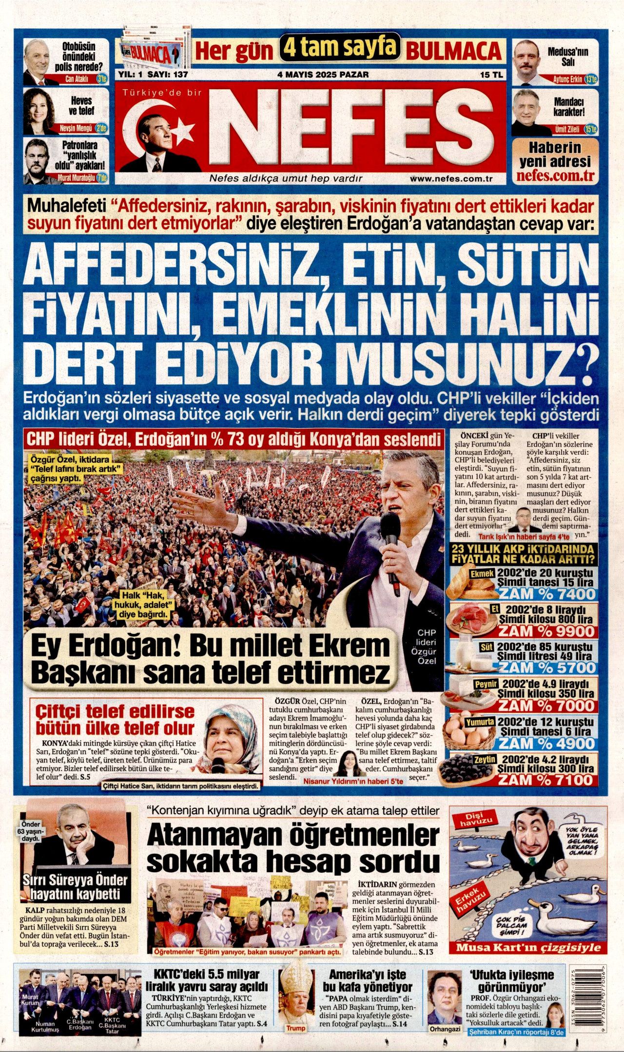 Cumhurbaşkanı Erdoğan'ın KKTC'deki tarihi sözleri gazete manşetlerinde 13