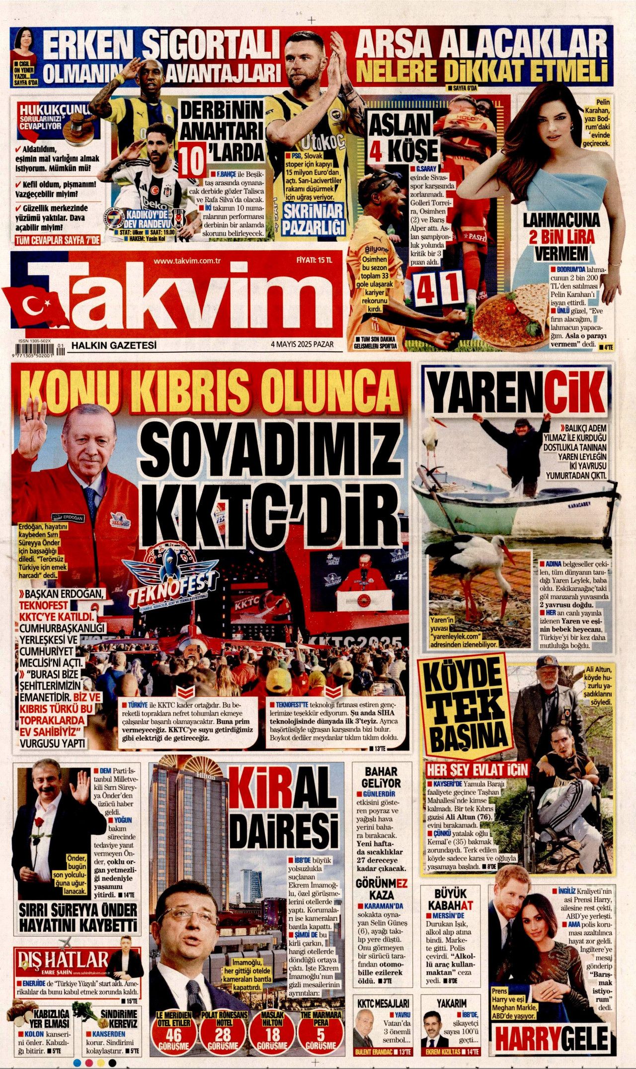 Cumhurbaşkanı Erdoğan'ın KKTC'deki tarihi sözleri gazete manşetlerinde 21