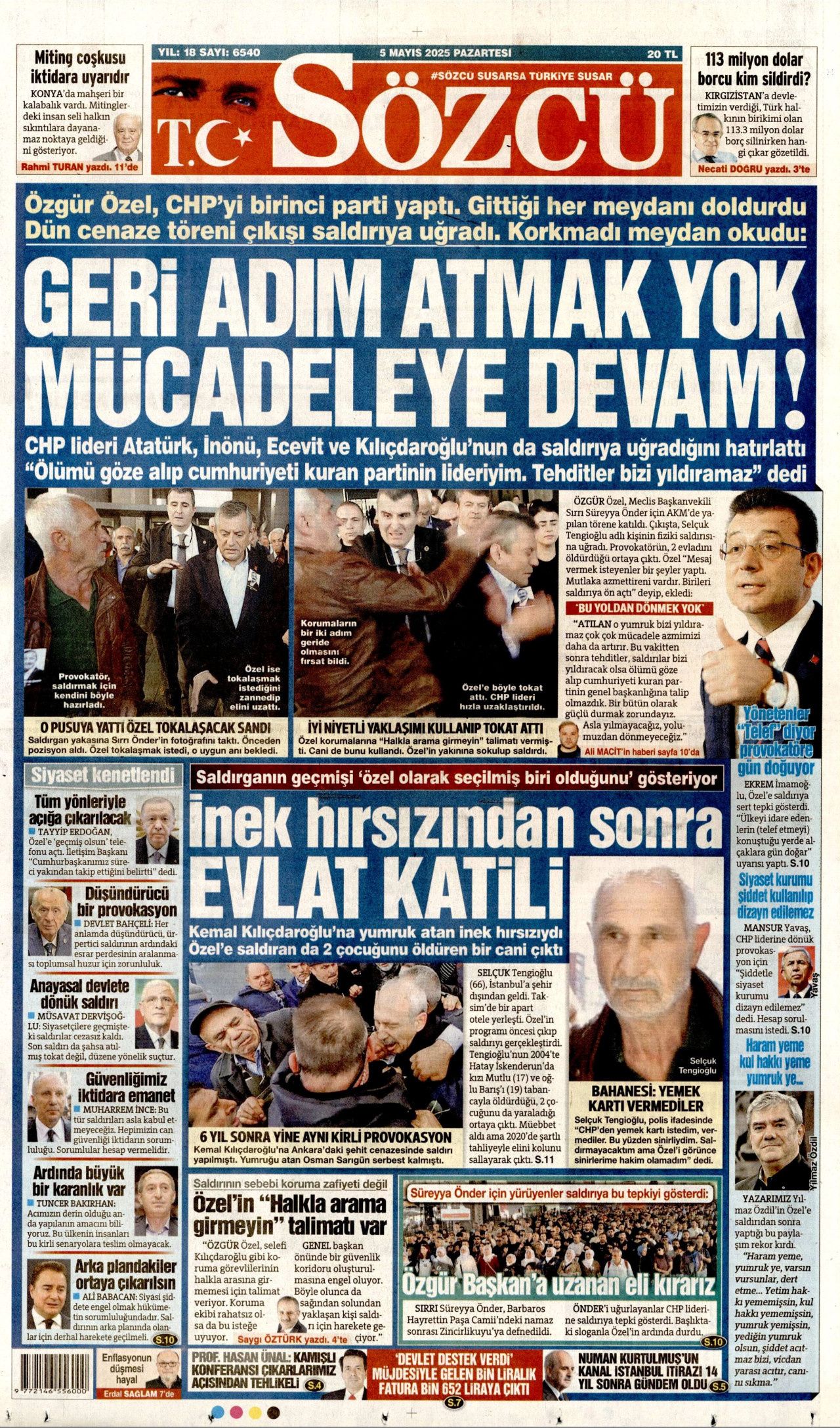 CHP lideri Özgür Özel'e hain saldırı gazete manşetlerinde! "Babam hapisten hiç çıkmasın" 2