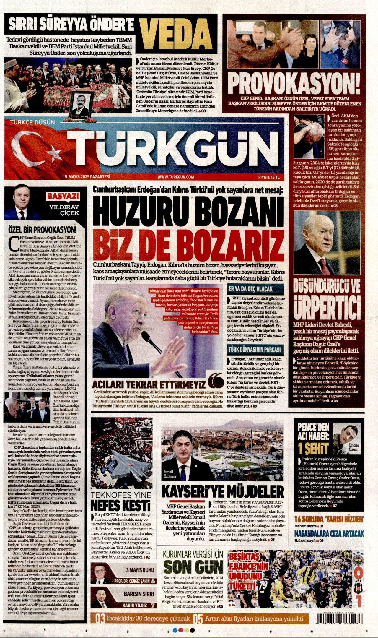 CHP lideri Özgür Özel'e hain saldırı gazete manşetlerinde! "Babam hapisten hiç çıkmasın" 9