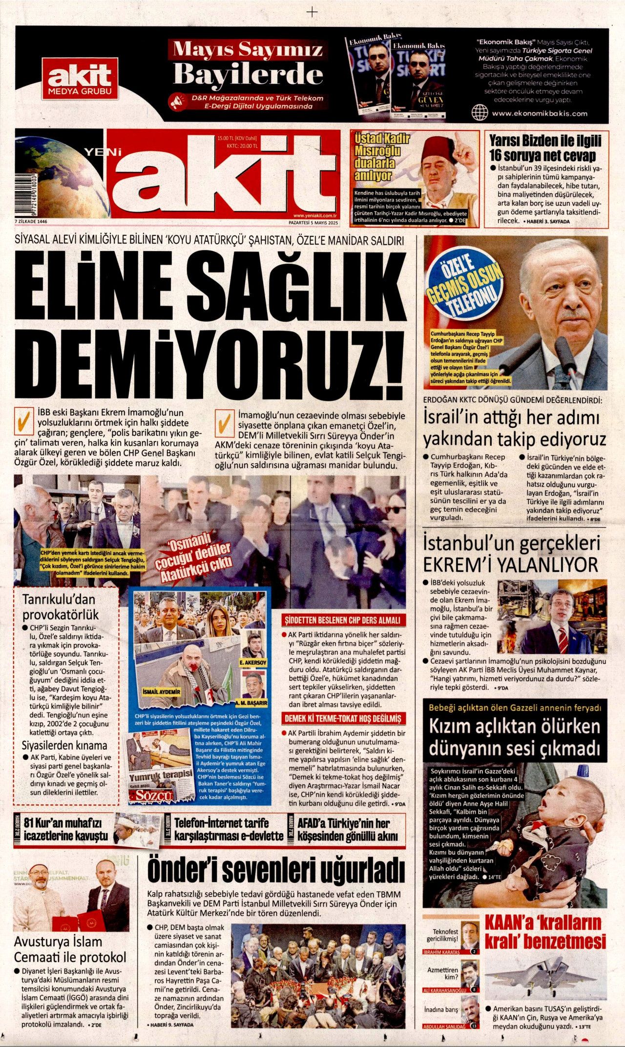 CHP lideri Özgür Özel'e hain saldırı gazete manşetlerinde! "Babam hapisten hiç çıkmasın" 10