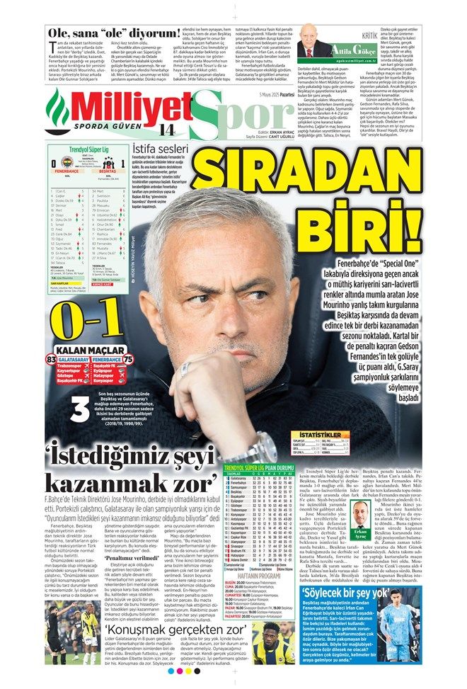 "Kartal Fener'in dünyasını kararttı!" İşte Fenerbahçe - Beşiktaş derbisi sonrası günün spor manşetleri! 9