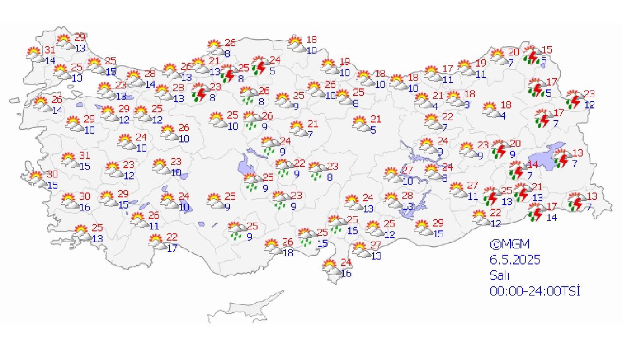 6 Mayıs 2025 Yurt geneli hava durumu tahminleri yayınlandı! İşte il il beklenen sıcaklıklar... 2