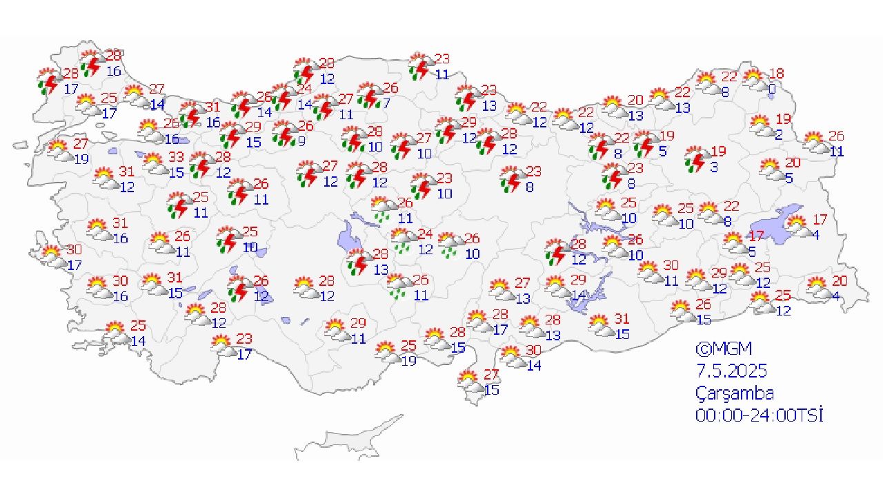 7 Mayıs 2025 ülke genelinde havalar ısınıyor! İşte il il beklenen hava durumu... 1