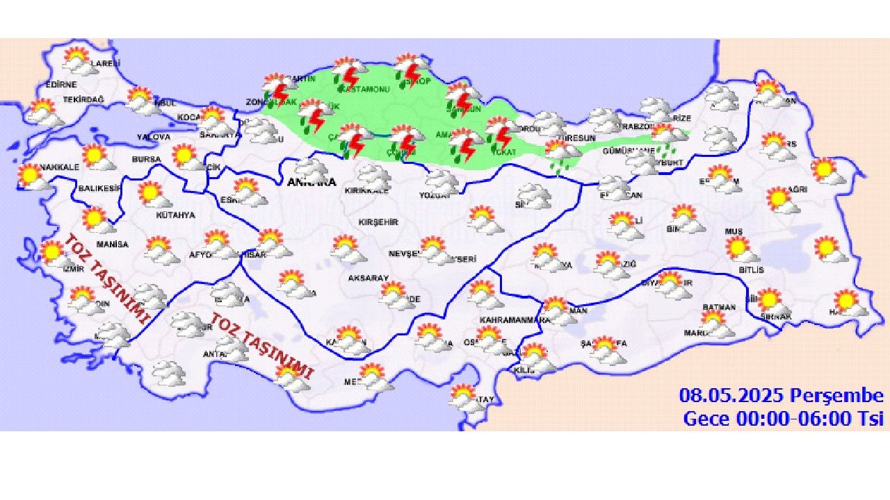 8 Mayıs 2025 Meteoroloji bir çok bölge için uyardı: Sağanak ve gök gürültülü yağış bekleniyor 3