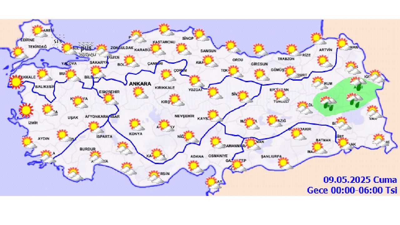 9 Mayıs 2025 Cuma meteoroloji hava durumu raporunu paylaştı! Ankara, İstanbul ve İzmir başta olmak üzere il il beklenen sıcaklıklar... 11