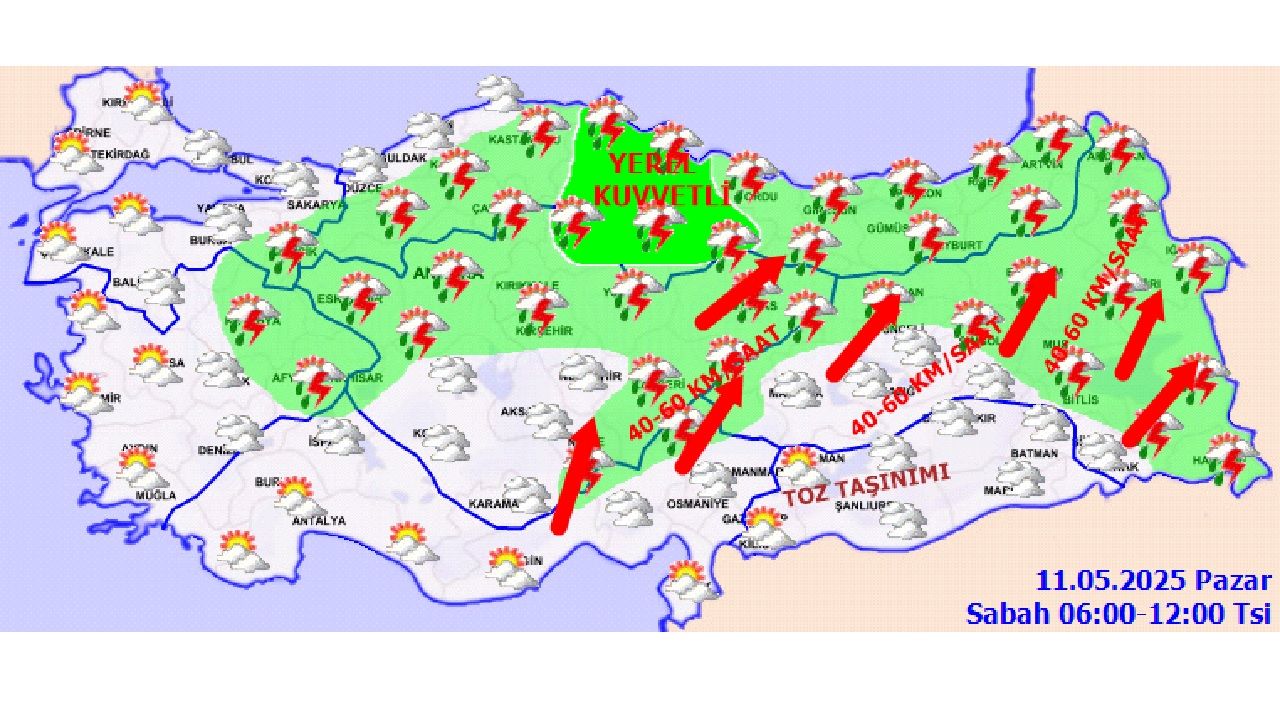13 Mayıs  2025 Salı yurt geneli hava durumu nasıl olacak? Sıcaklıklar düşüyor mu? 3