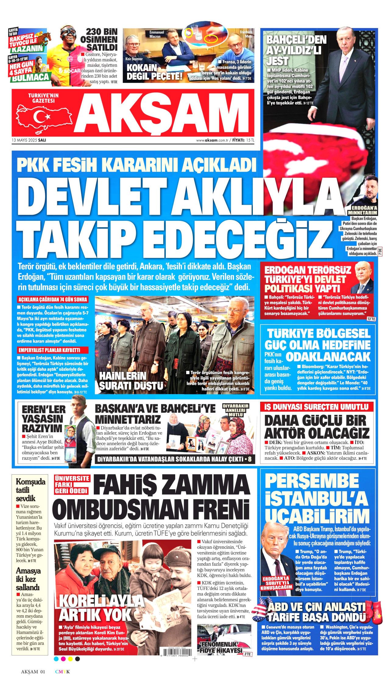 50 yıllık terör devri kapandı! PKK 4 aşamada tasfiye edilecek... Tarihi fesih kararı gazete manşetlerinde! 9