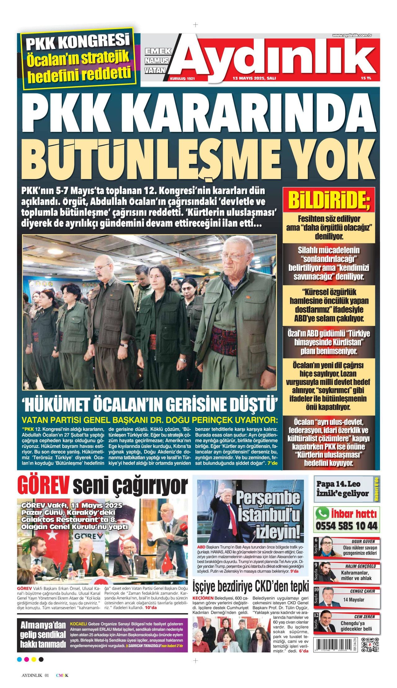 50 yıllık terör devri kapandı! PKK 4 aşamada tasfiye edilecek... Tarihi fesih kararı gazete manşetlerinde! 15