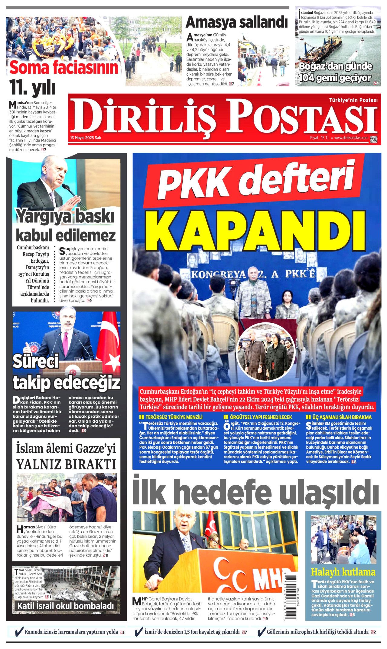 50 yıllık terör devri kapandı! PKK 4 aşamada tasfiye edilecek... Tarihi fesih kararı gazete manşetlerinde! 22