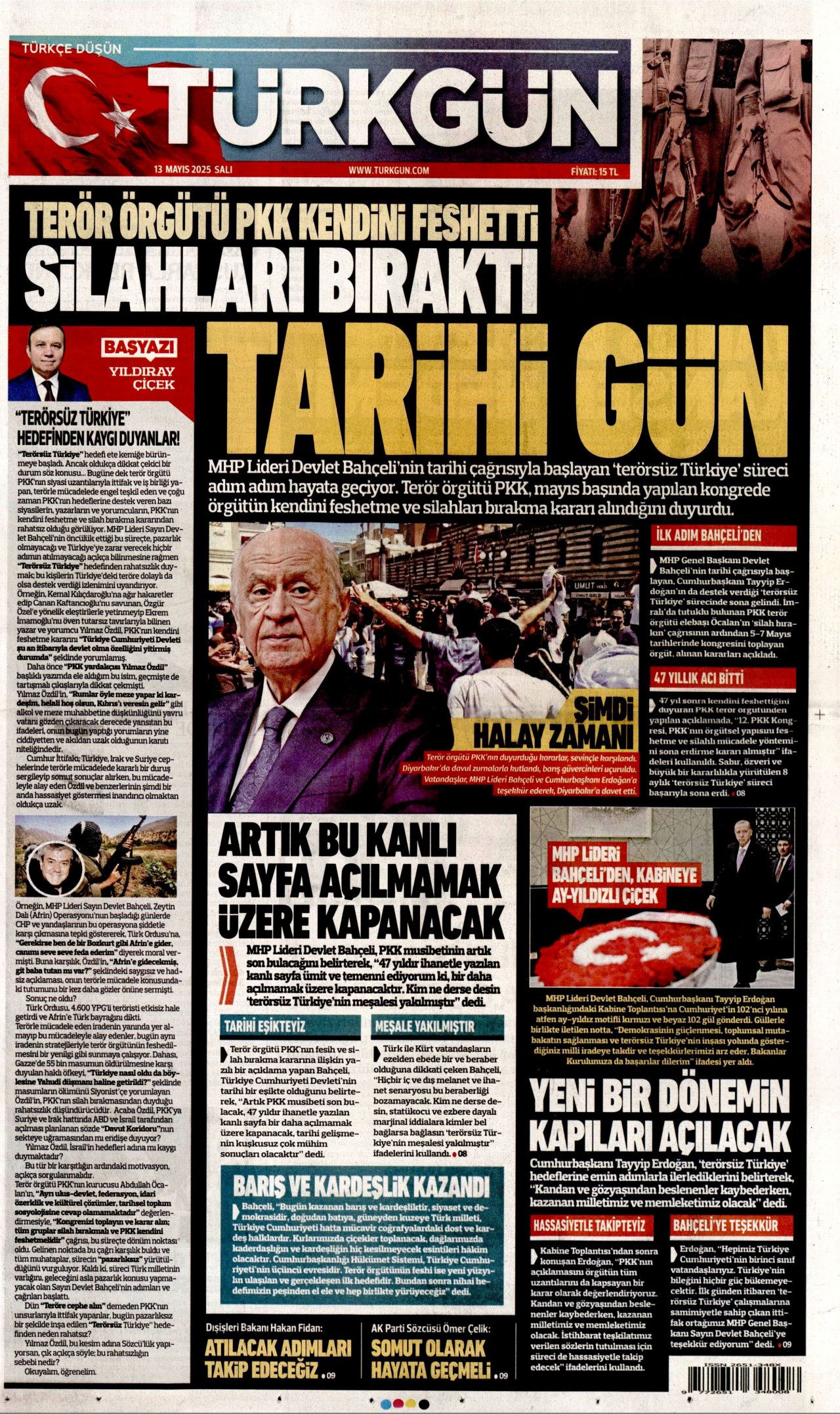 50 yıllık terör devri kapandı! PKK 4 aşamada tasfiye edilecek... Tarihi fesih kararı gazete manşetlerinde! 6