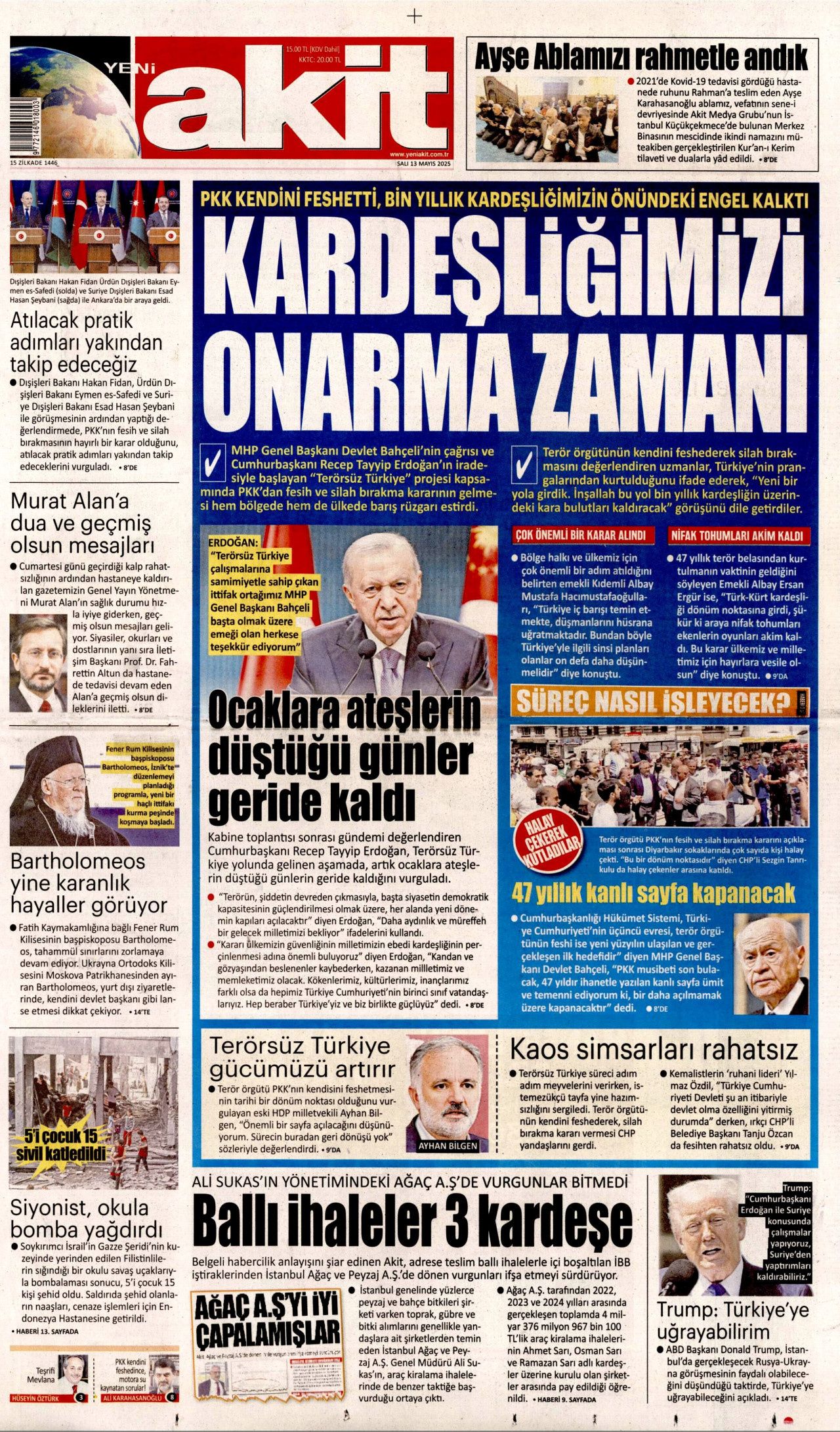 50 yıllık terör devri kapandı! PKK 4 aşamada tasfiye edilecek... Tarihi fesih kararı gazete manşetlerinde! 7