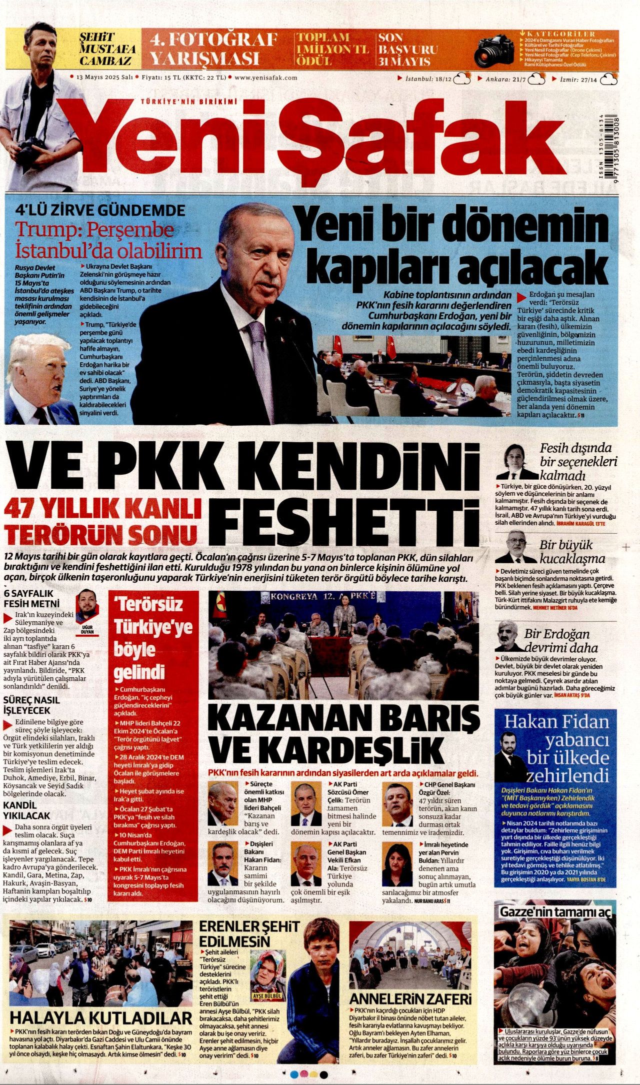 50 yıllık terör devri kapandı! PKK 4 aşamada tasfiye edilecek... Tarihi fesih kararı gazete manşetlerinde! 11