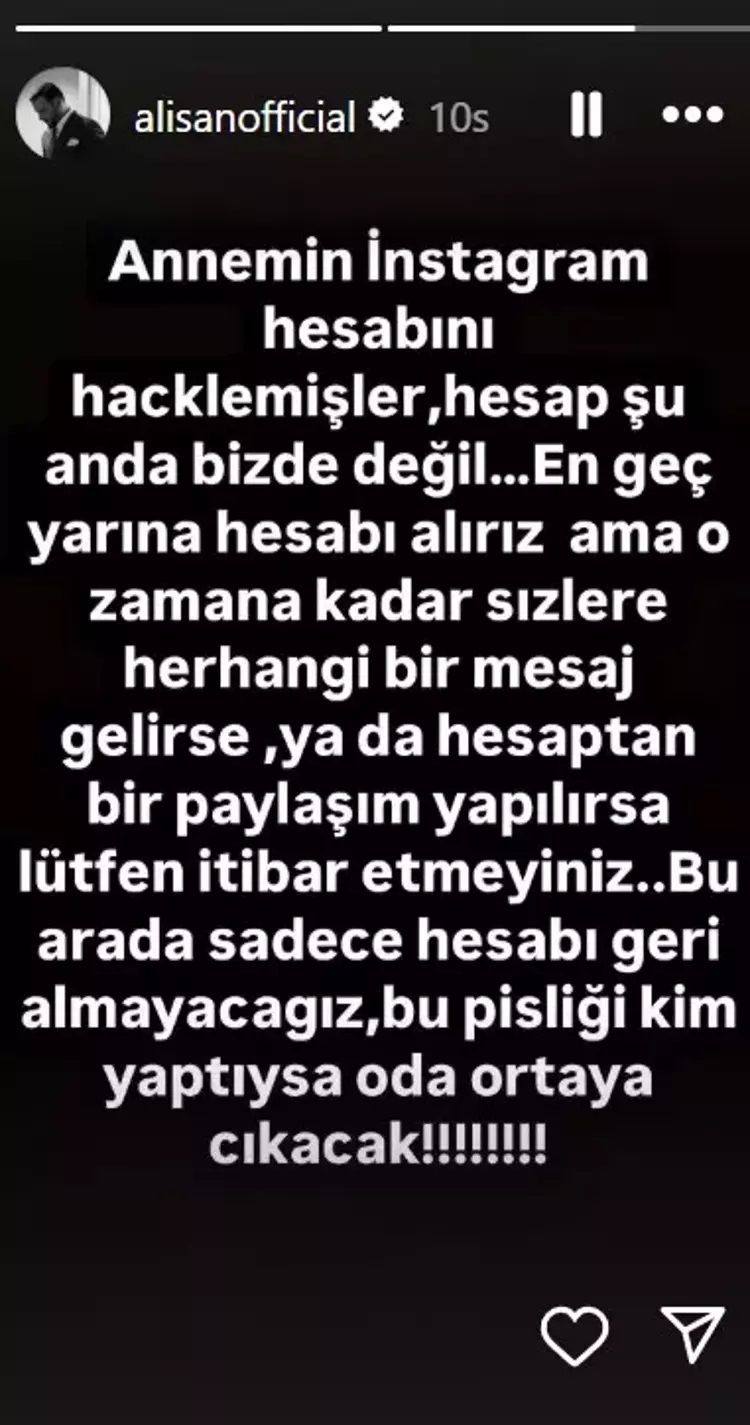 Alişan'dan takipçilerine uyarı! ''Annemin Instagram hesabı hacklendi. Bu pisliği kim yaptıysa ortaya çıkacak'' 2