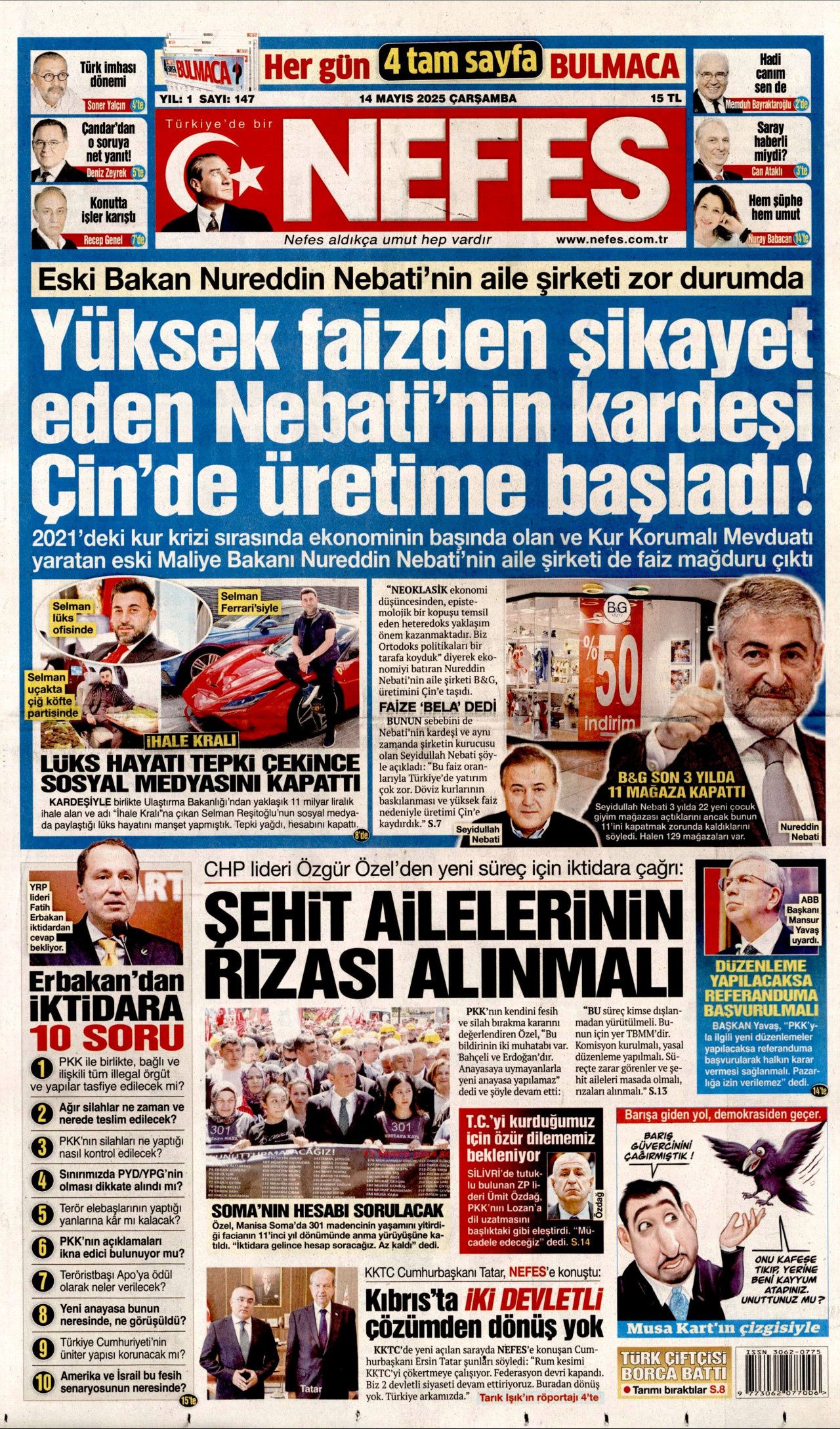 Planlar yapıldı... Terörsüz Türkiye için en kritik iş MİT'te! Bugünün gazete manşetleri 18