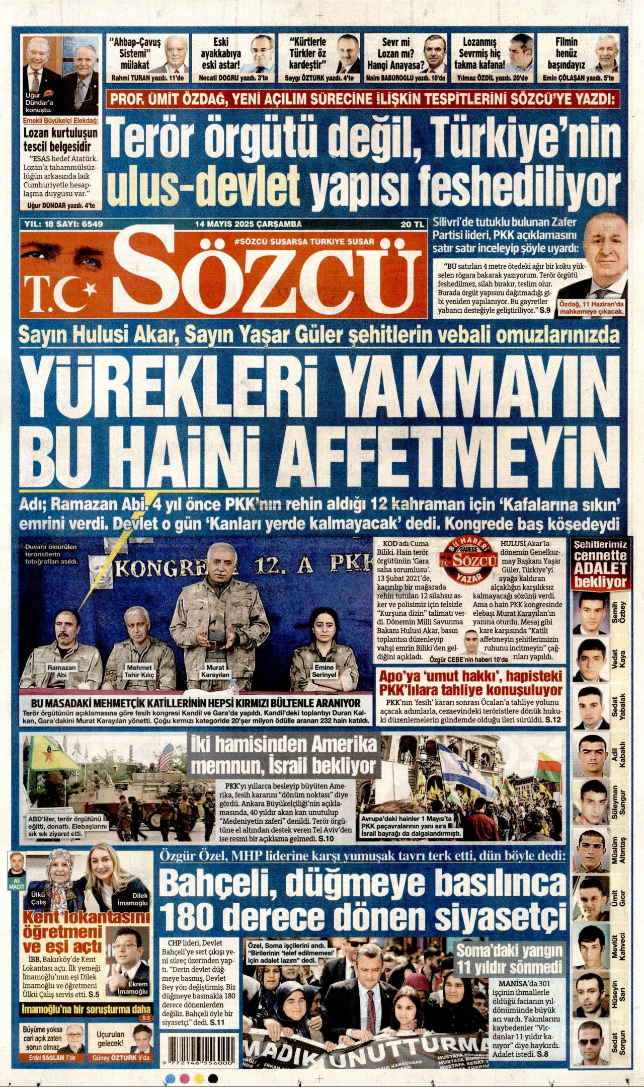 Planlar yapıldı... Terörsüz Türkiye için en kritik iş MİT'te! Bugünün gazete manşetleri 5