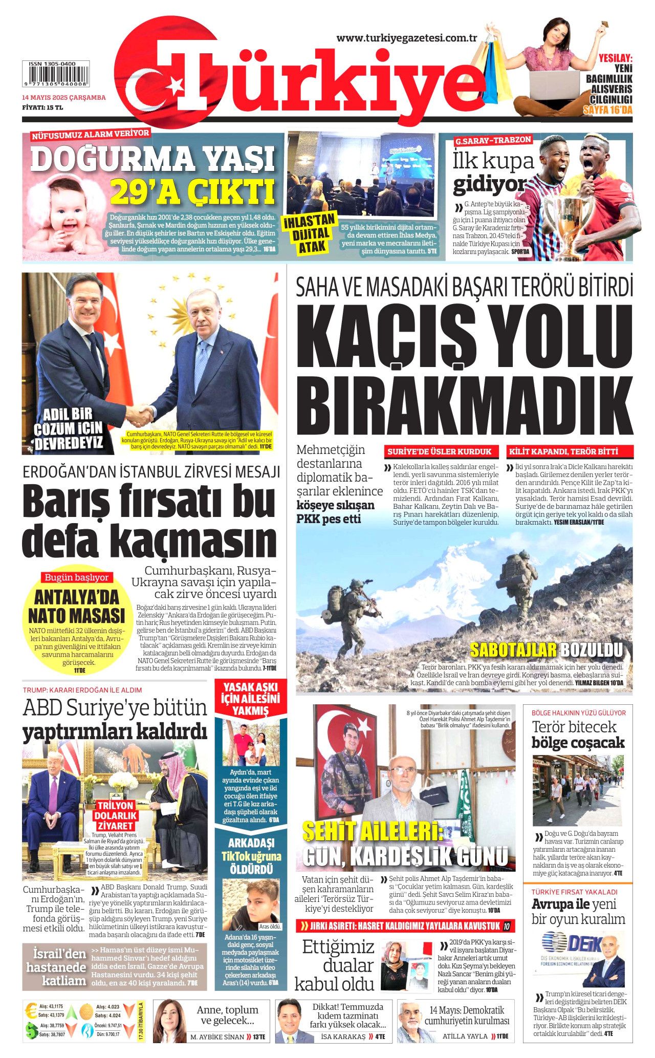 Planlar yapıldı... Terörsüz Türkiye için en kritik iş MİT'te! Bugünün gazete manşetleri 3