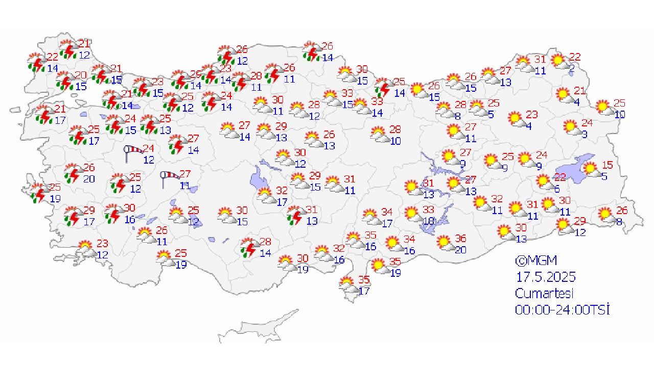 17 Mayıs 2025 Yurt geneli hava durumu! Ankara, İstanbul ve İzmir'de yağış bekleniyor mu? 1