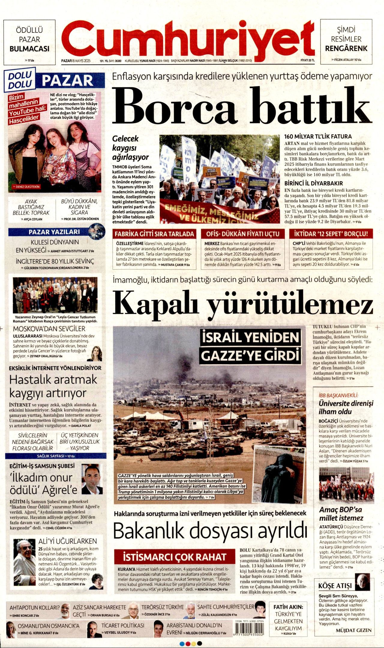 Cumhurbaşkanı Erdoğan'dan 30 milyar dolarlık doğalgaz müjdesi! 18 Mayıs Pazar gazete manşetleri... 2