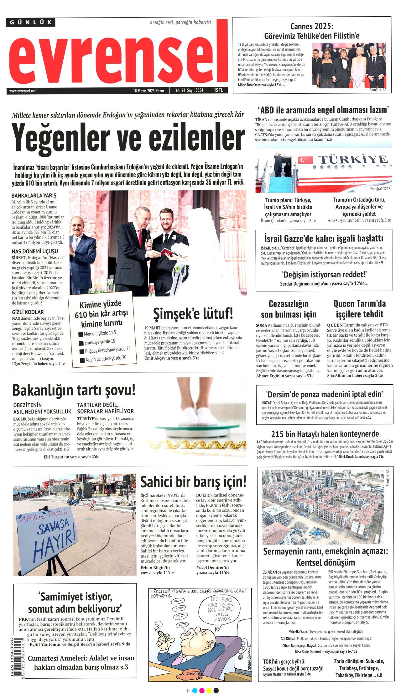 Cumhurbaşkanı Erdoğan'dan 30 milyar dolarlık doğalgaz müjdesi! 18 Mayıs Pazar gazete manşetleri... 22