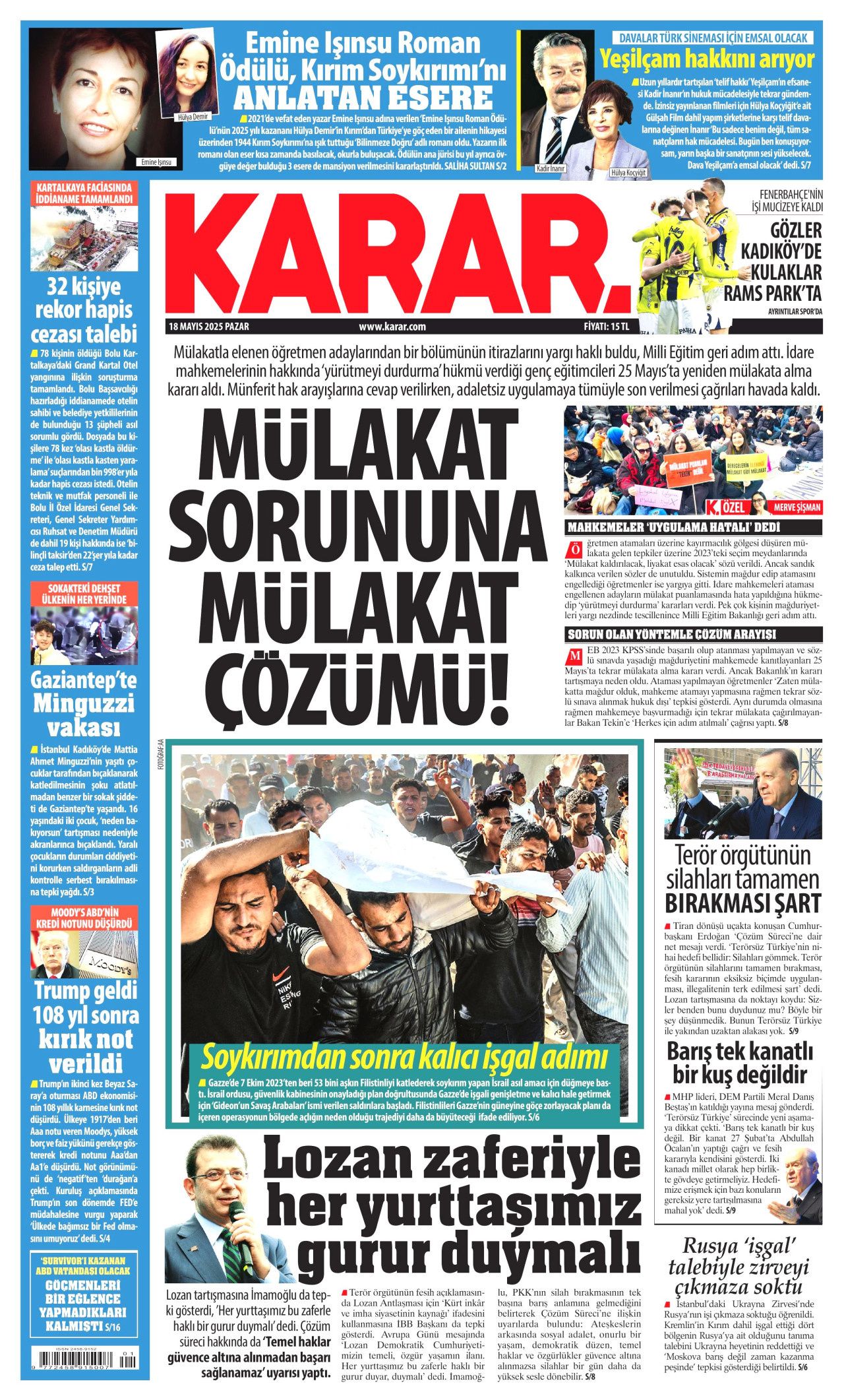 Cumhurbaşkanı Erdoğan'dan 30 milyar dolarlık doğalgaz müjdesi! 18 Mayıs Pazar gazete manşetleri... 8