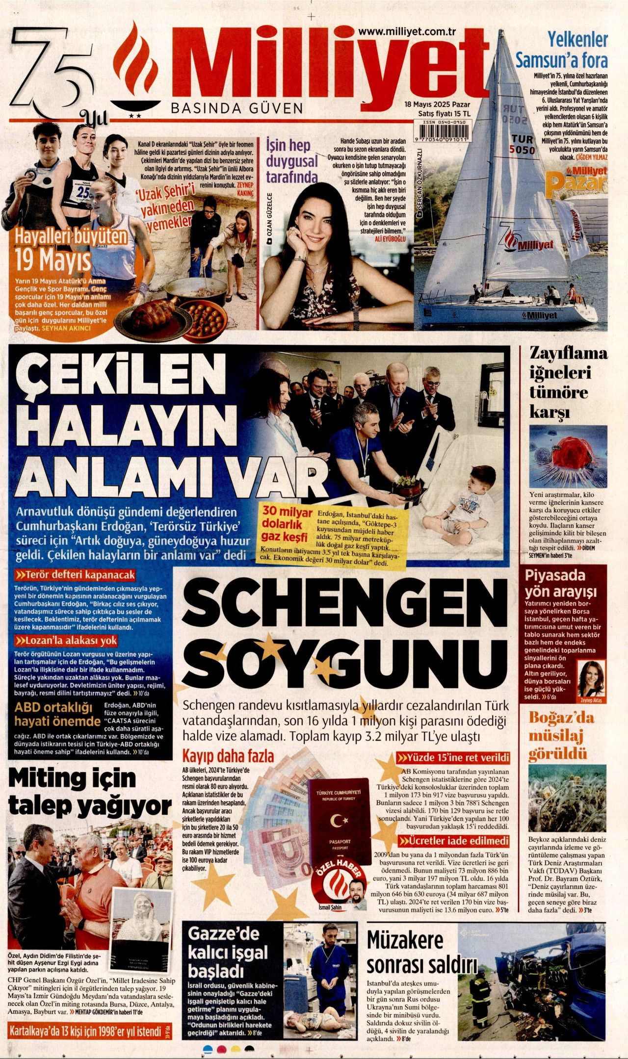 Cumhurbaşkanı Erdoğan'dan 30 milyar dolarlık doğalgaz müjdesi! 18 Mayıs Pazar gazete manşetleri... 6