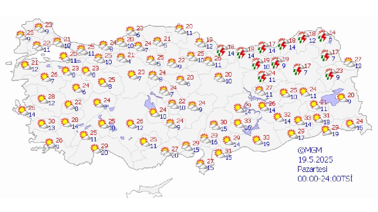 19 Mayıs 2025 yurt geneli hava durumu tahminleri geldi! İşte Ankara, İzmir ve İstanbul'da beklenen hava sıcaklıkları... 1