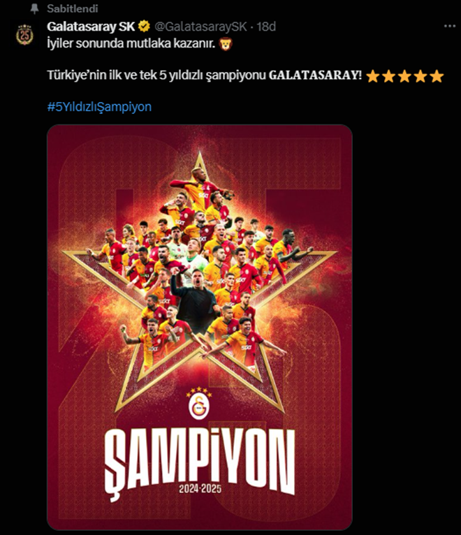 Galatasaray'da şampiyonluk yüklendi! Fenerbahçe ve Beşiktaş'a peş peşe gönderme... 5