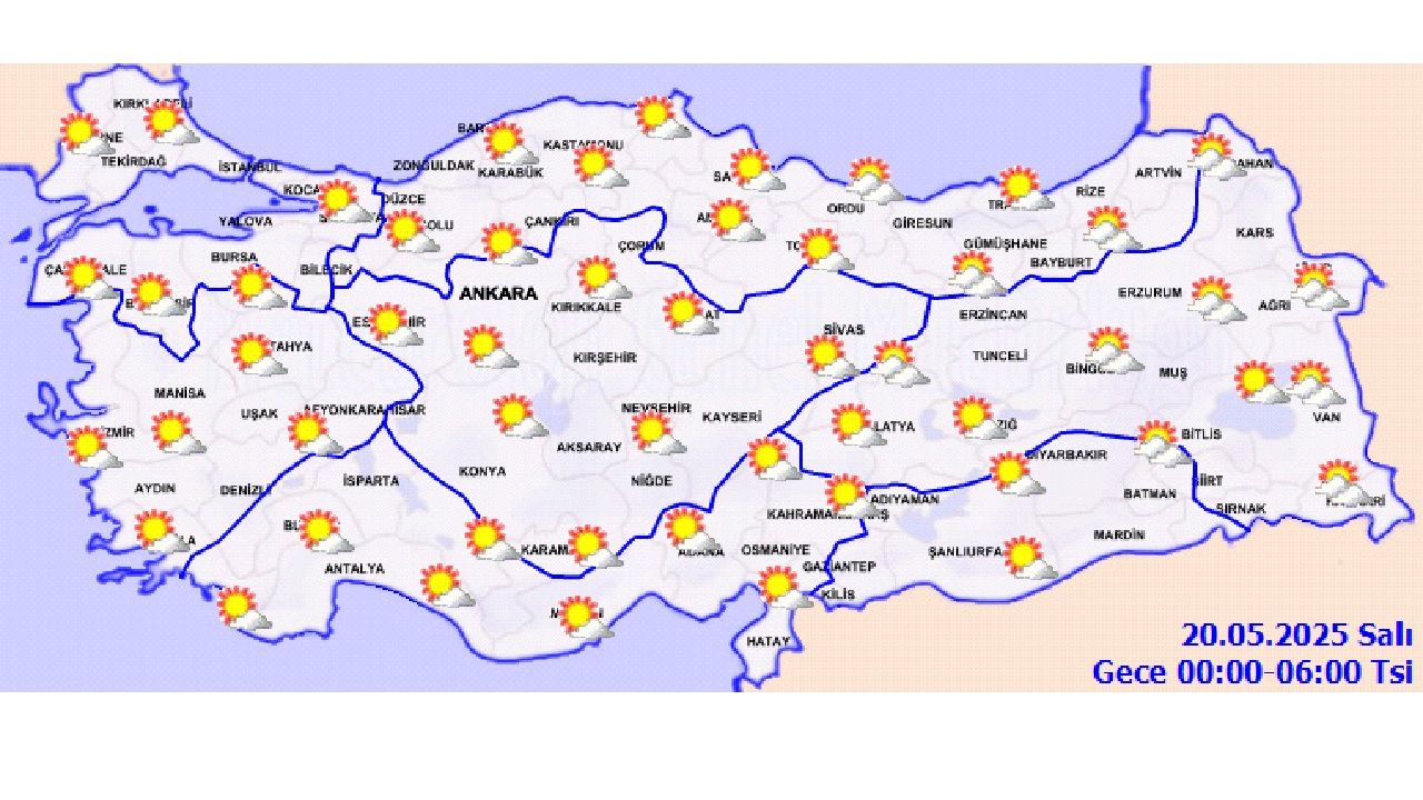 20 Mayıs 2025 Türkiye geneli hava durumu! Hangi illerde yağış bekleniyor? 2