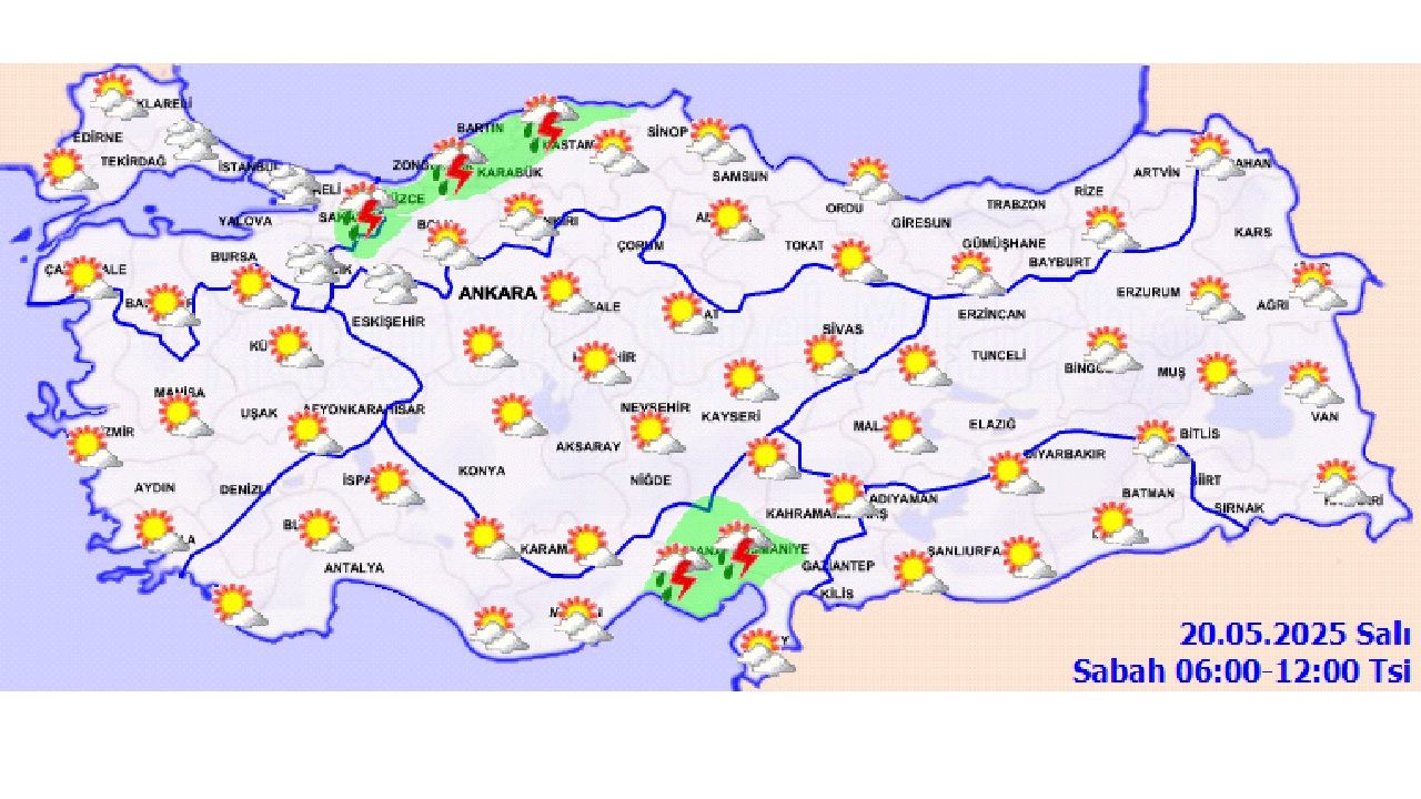 20 Mayıs 2025 Türkiye geneli hava durumu! Hangi illerde yağış bekleniyor? 3