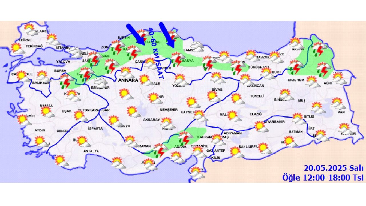 20 Mayıs 2025 Türkiye geneli hava durumu! Hangi illerde yağış bekleniyor? 12