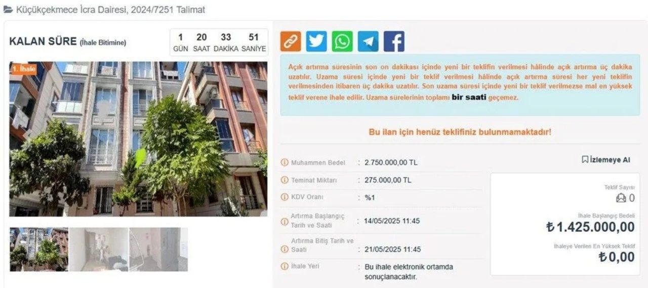 Yarı fiyatına ev sahibi olma imkanı! İcralı konut ihaleleri başladı 14