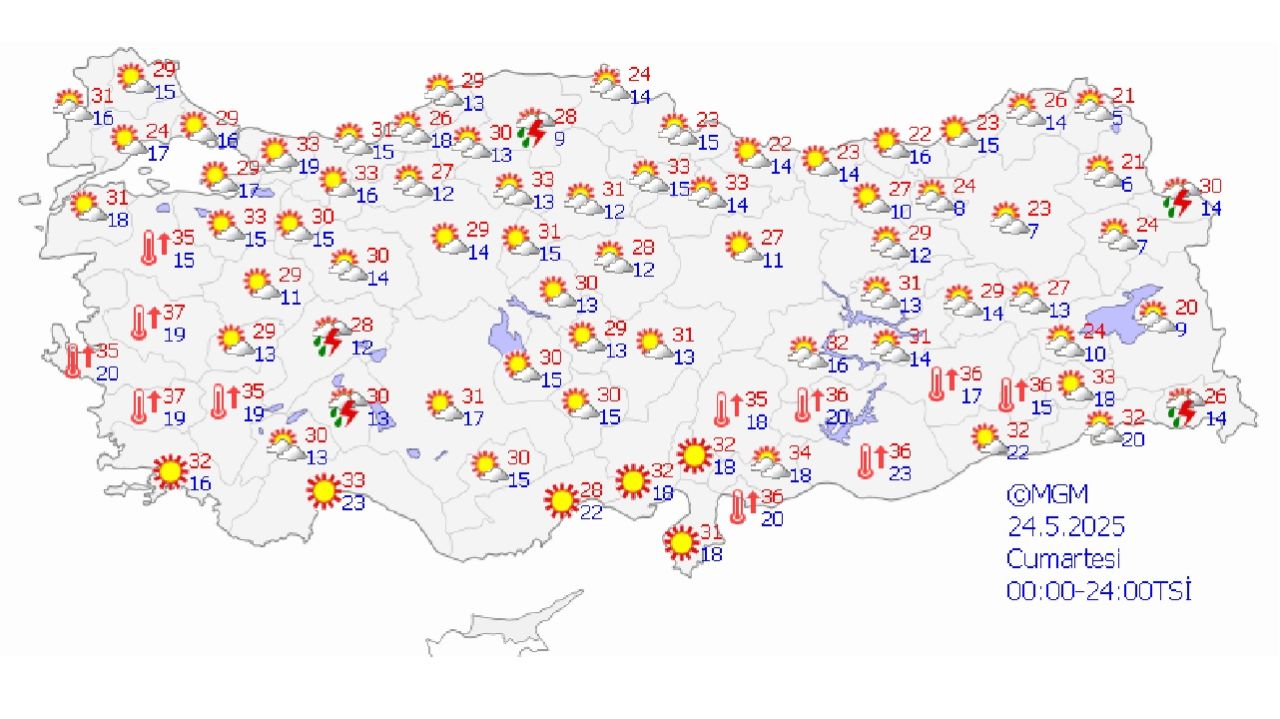 24 Mayıs 2025 Meteoroloji hava durumu tahminleri: Yurt genelinde sıcaklıklar artıyor... 1