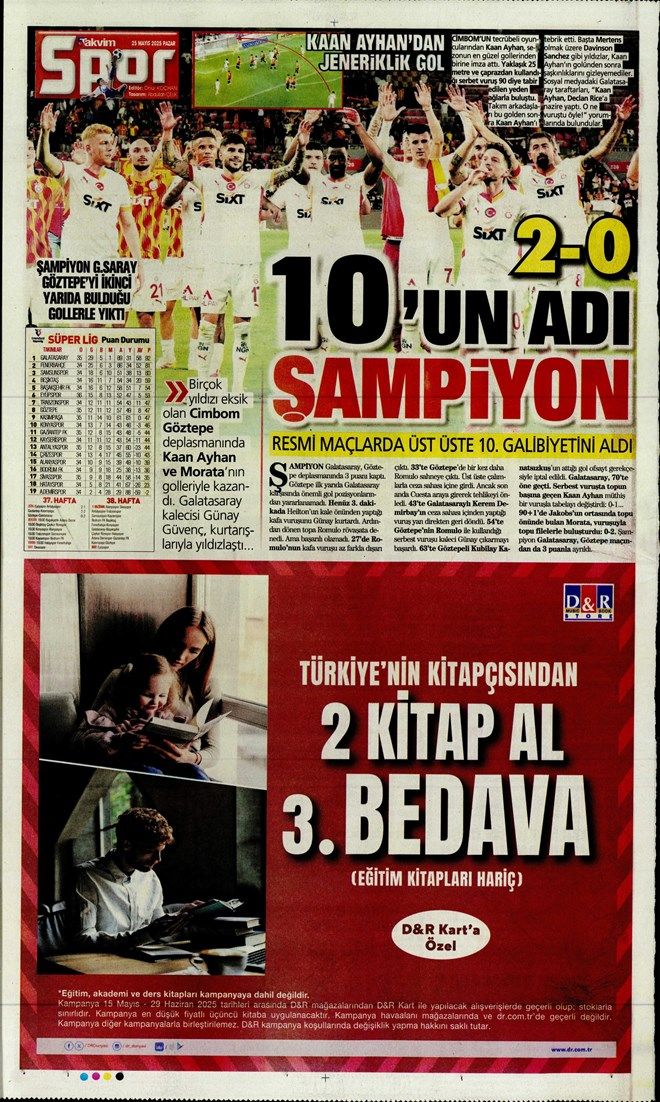 "Yedekleri de 5 yıldız!" Galatasaray'ın Göztepe galibiyeti manşetleri süsledi 11