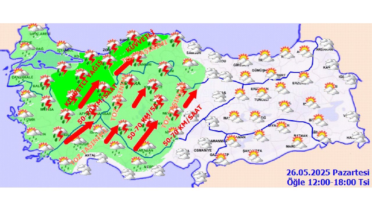 26 Mayıs 2025 yurt geneli hava durumu! Meteoroloji toz taşınımı ve sağanak uyarısı yaptı... 4