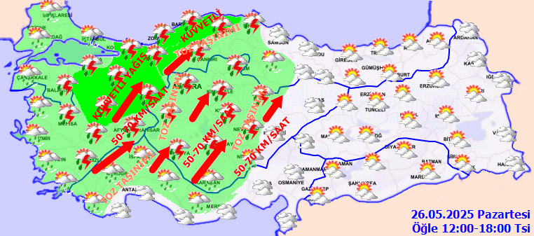 Yağmur, rüzgar, toz fırtınası... Meteoroloji’den çok kuvvetli uyarı: Bugün hava alarmda! 5