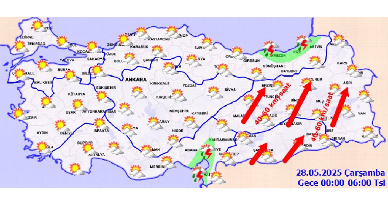 Meteoroloji 28 Mayıs yurt geneli hava durumu raporunu yayınladı! İşte beklenen sıcaklık değerleri... 2