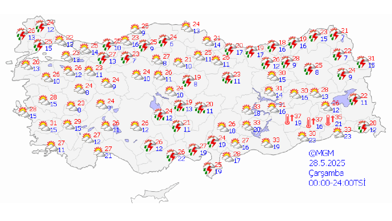 29 Mayıs 2025 yurt geneli hava durumu: 11 kente sarı kodlu uyarı yapıldı... 1