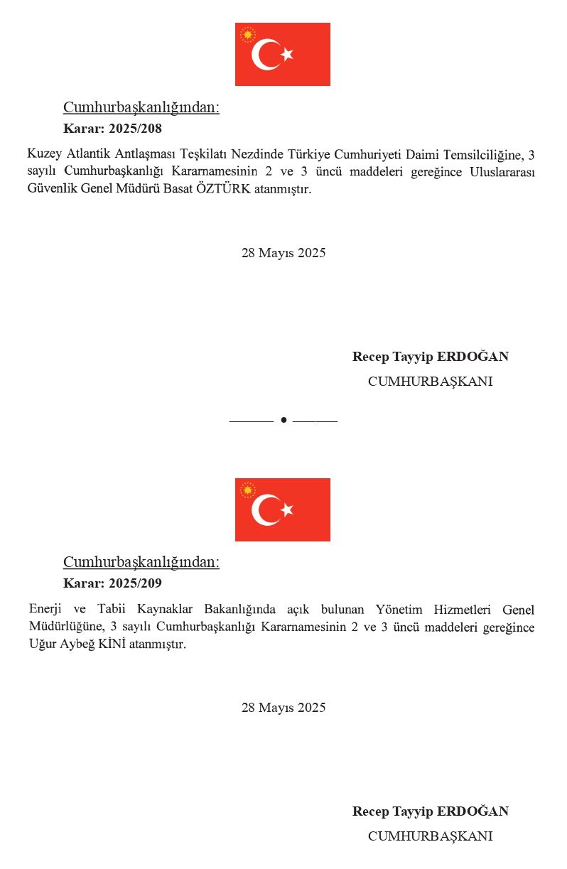 Cumhurbaşkanlığı'ndan üst düzey atamalar Resmi Gazete'de! 2