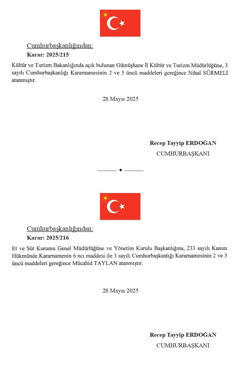Cumhurbaşkanlığı'ndan üst düzey atamalar Resmi Gazete'de! 6