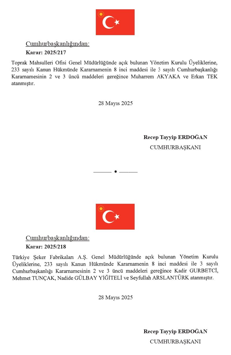 Cumhurbaşkanlığı'ndan üst düzey atamalar Resmi Gazete'de! 7